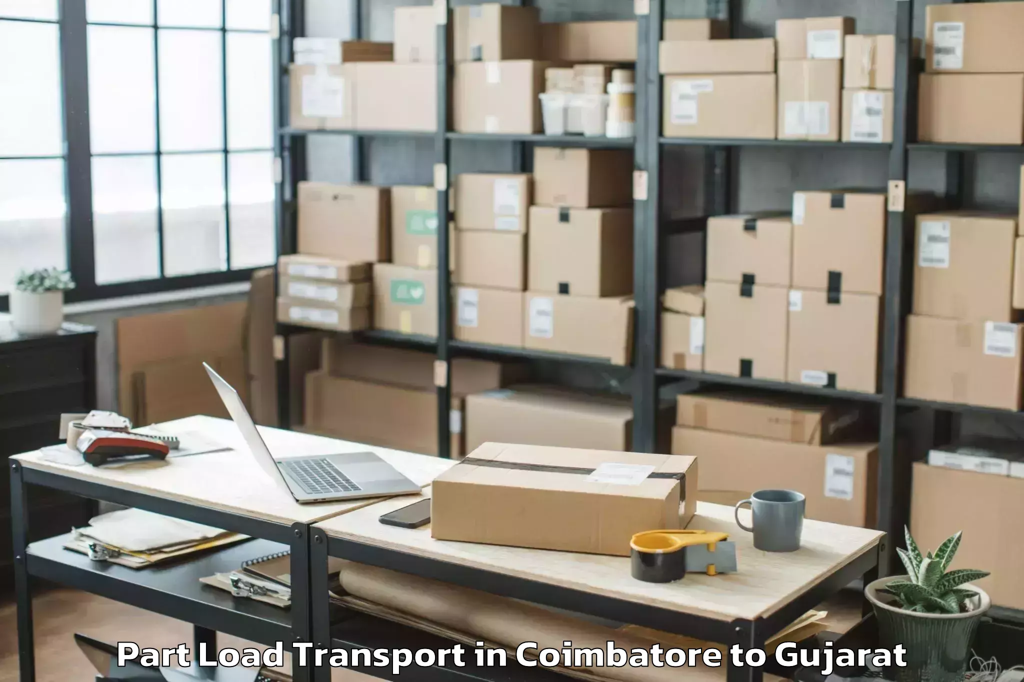 Book Coimbatore to Morvi Part Load Transport Online